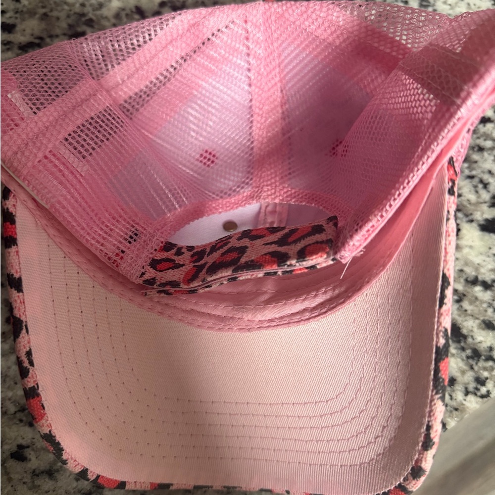Pink Leopard Print Cap With Logo Patch - image 4